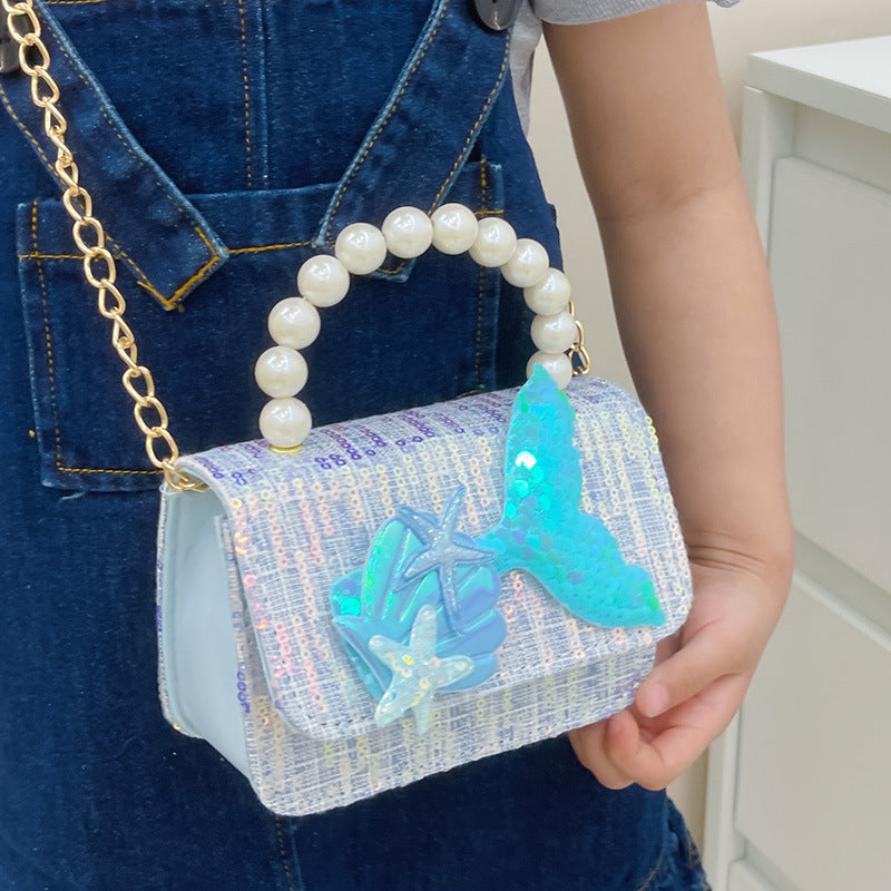 Wholesale Cotton Kids Pearl Sequin Tote Bag